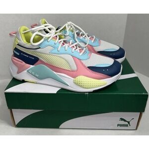 Puma RS-X Core JR  Junior White-Dark Denim-Gulf Stream Sz 7C‎ Euro 39 Near Mint